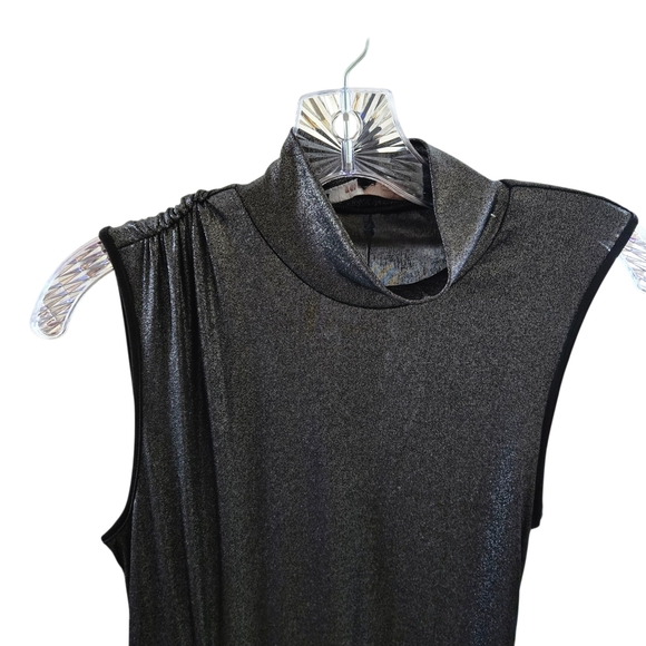 BCBGMaxAzria Metallic Black Asymmetrical Dress - Picture 4 of 10